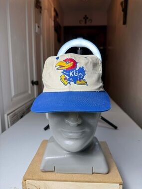 Vintage Kansas Jayhawks Hat Cap Snap Back Men Sz 7 1/8